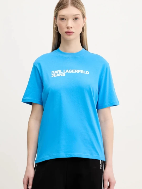 Zdjęcie produktu Karl Lagerfeld Jeans t-shirt damski bawełniany niebieski