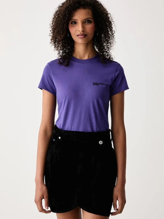 Zdjęcie produktu Karl Lagerfeld Jeans T-shirt damski bawełniany fioletowy