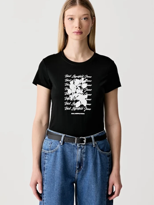 Zdjęcie produktu Karl Lagerfeld Jeans T-shirt damski z bawełną czarny