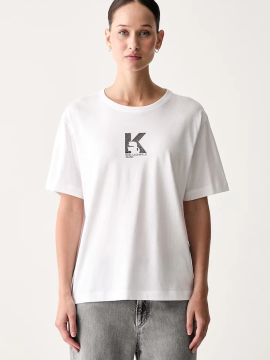 Zdjęcie produktu Karl Lagerfeld Jeans T-shirt damski z modalem biały