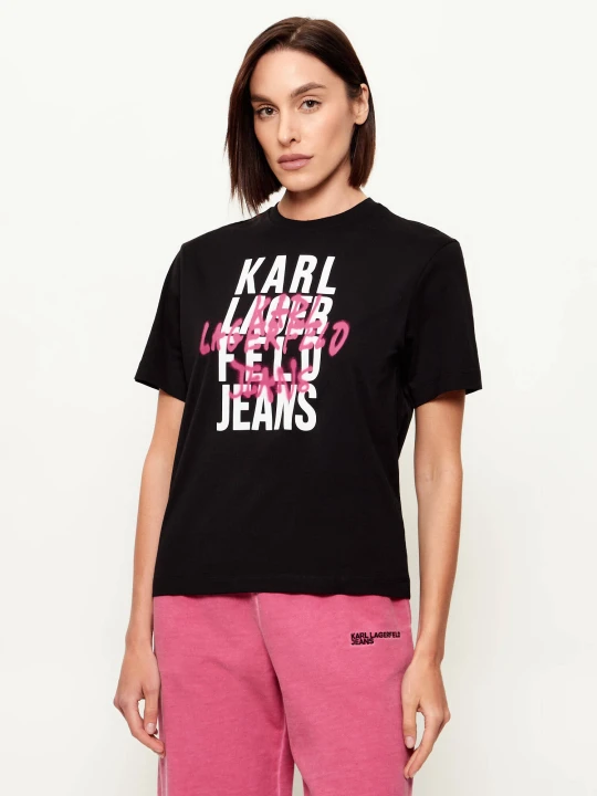 Zdjęcie produktu Karl Lagerfeld Jeans T-shirt Graffiti Logo | Regular Fit czarny