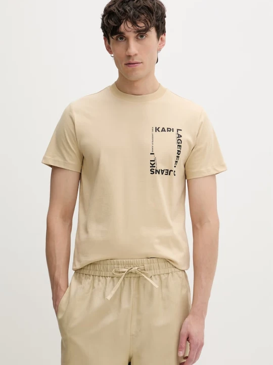 Zdjęcie produktu Karl Lagerfeld Jeans t-shirt męski bawełniany beżowy