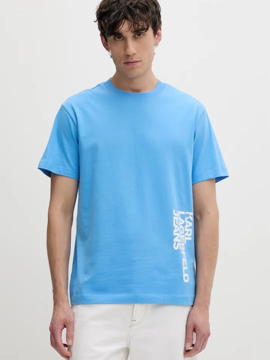 Zdjęcie produktu Karl Lagerfeld Jeans T-shirt męski bawełniany niebieski