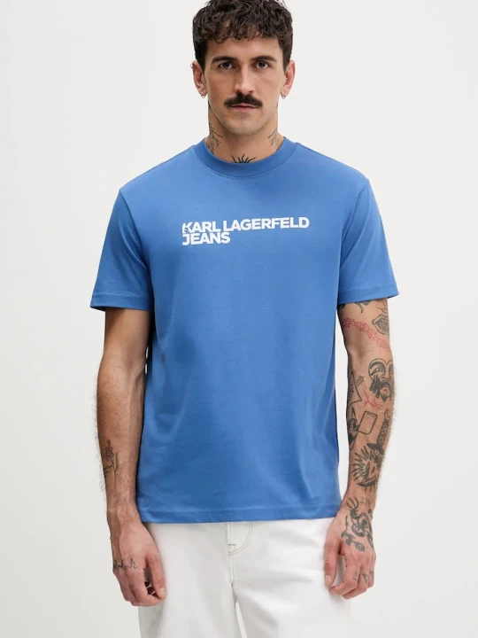 Zdjęcie produktu Karl Lagerfeld Jeans t-shirt męski bawełniany fioletowy