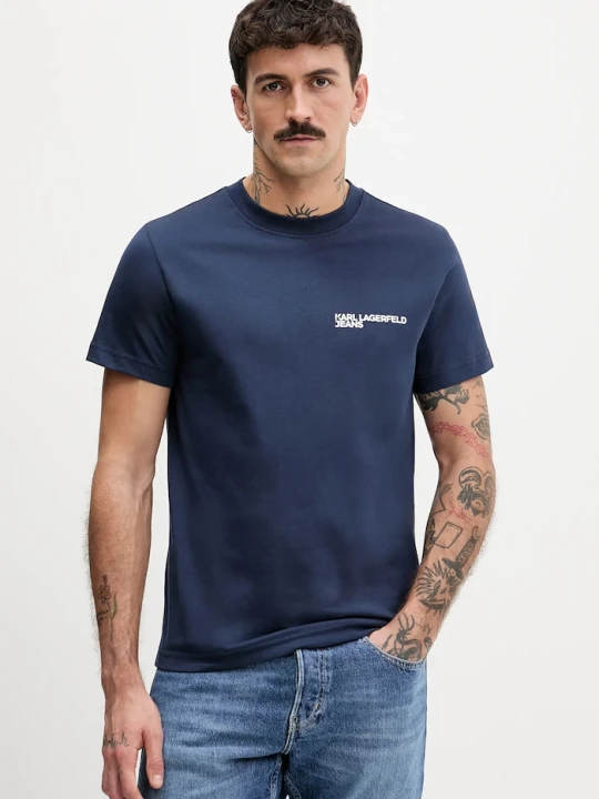 Zdjęcie produktu Karl Lagerfeld Jeans t-shirt męski bawełniany granatowy