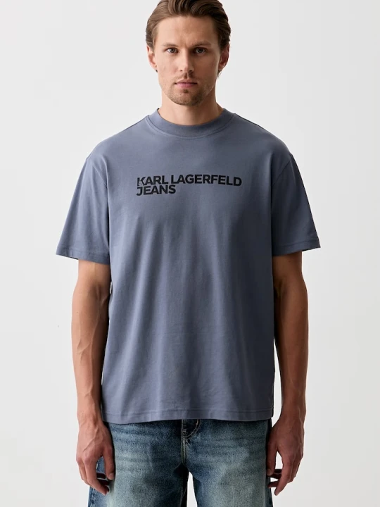 Zdjęcie produktu Karl Lagerfeld Jeans T-shirt męski bawełniany niebieski