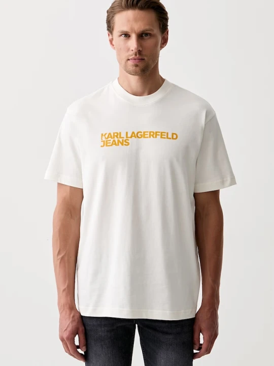 Zdjęcie produktu Karl Lagerfeld Jeans T-shirt męski bawełniany beżowy