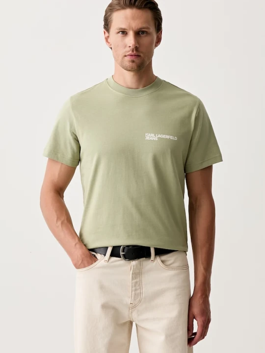 Zdjęcie produktu Karl Lagerfeld Jeans T-shirt męski bawełniany zielony