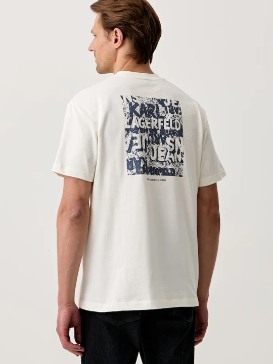 Zdjęcie produktu Karl Lagerfeld Jeans T-shirt męski bawełniany beżowy