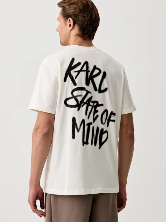 Zdjęcie produktu Karl Lagerfeld Jeans T-shirt męski bawełniany beżowy