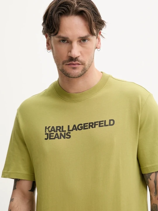 Zdjęcie produktu Karl Lagerfeld Jeans t-shirt męski bawełniany zielony