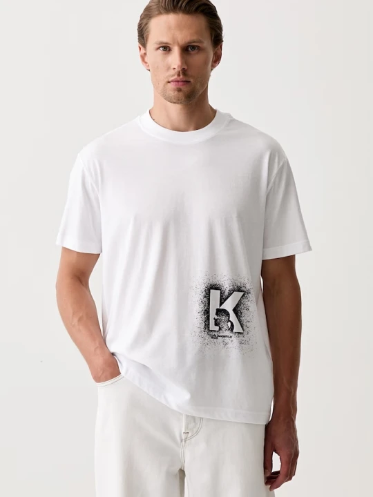 Zdjęcie produktu Karl Lagerfeld Jeans T-shirt męski z bawełną biały