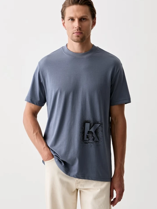 Zdjęcie produktu Karl Lagerfeld Jeans T-shirt męski z bawełną niebieski