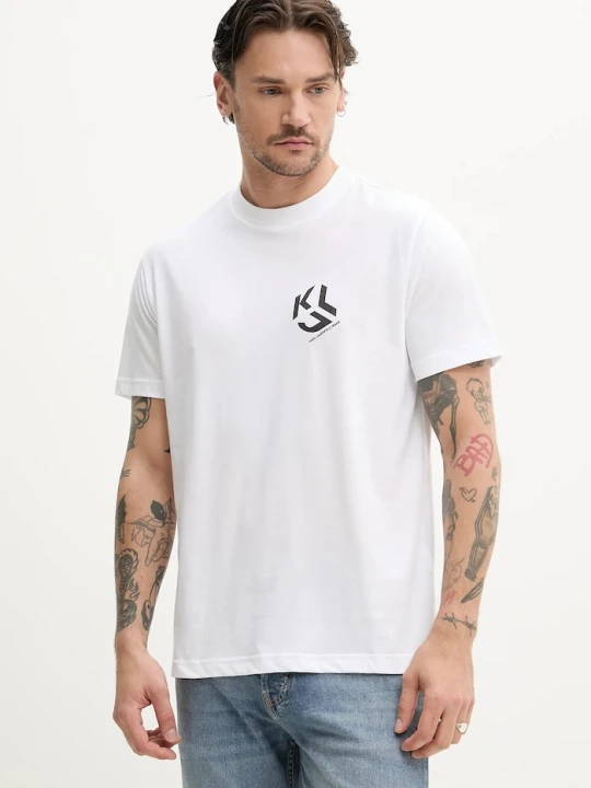 Zdjęcie produktu Karl Lagerfeld Jeans t-shirt męski z bawełną biały