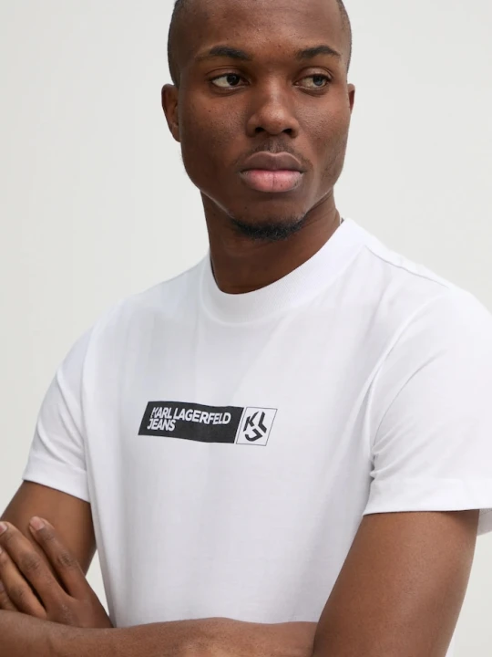 Zdjęcie produktu Karl Lagerfeld Jeans T-shirt męski z bawełną biały