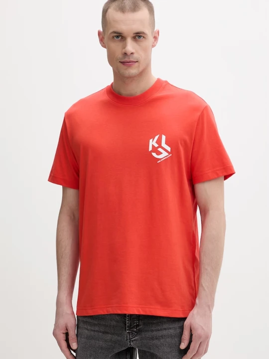 Zdjęcie produktu Karl Lagerfeld Jeans t-shirt męski z bawełny czerwony