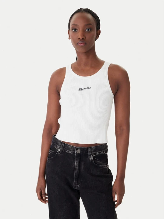 Zdjęcie produktu Karl Lagerfeld Jeans Top B1W18024 Kremowy Slim Fit