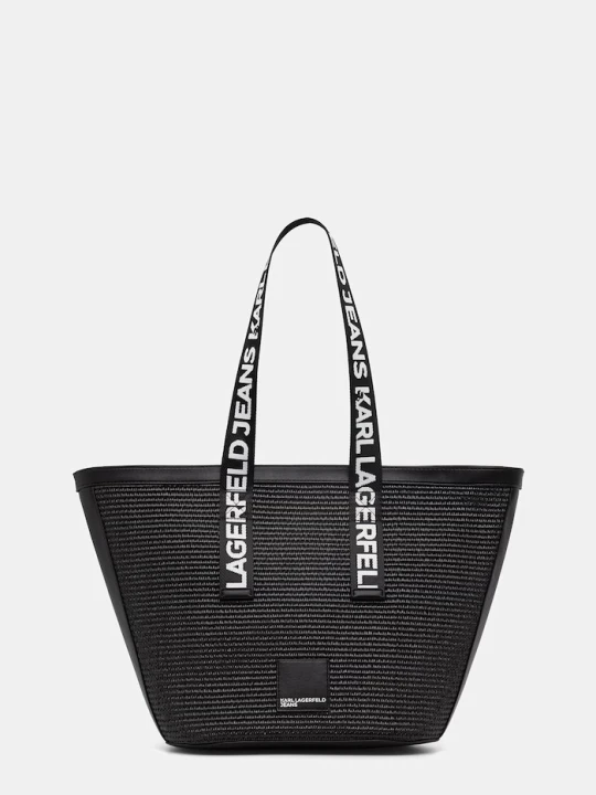 Zdjęcie produktu Karl Lagerfeld Jeans torebka shopper damska pleciona czarny