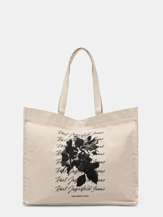 Zdjęcie produktu Karl Lagerfeld Jeans torebka shopper damska bawełniana beżowy