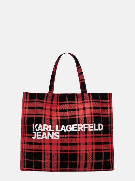 Zdjęcie produktu Karl Lagerfeld Jeans torebka shopper damska bawełniana czerwony