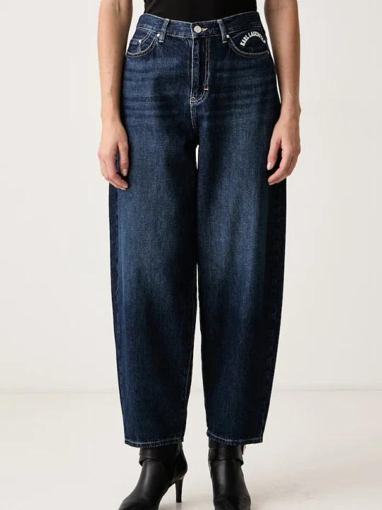 Zdjęcie produktu Karl Lagerfeld jeansy barrel damskie granatowy