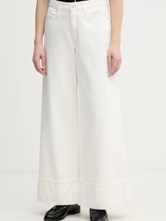 Zdjęcie produktu Karl Lagerfeld jeansy wide leg damskie beżowy