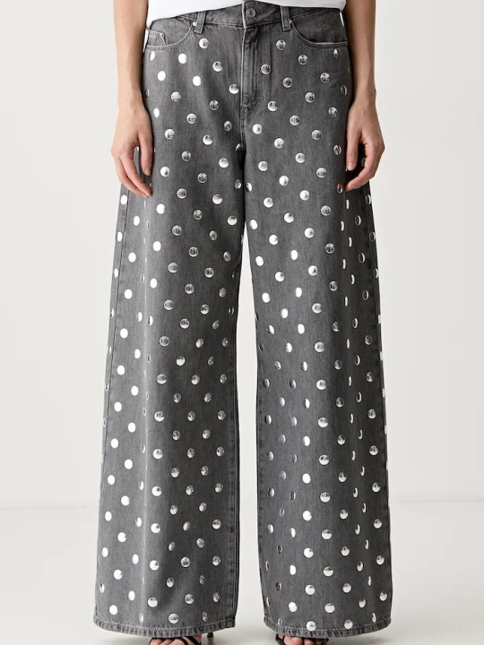 Zdjęcie produktu Karl Lagerfeld jeansy wide leg damskie szary