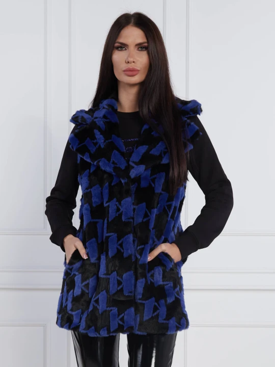 Zdjęcie produktu Karl Lagerfeld Kamizelka Faux Fur Monogram Gilet | Regular Fit chabrowy