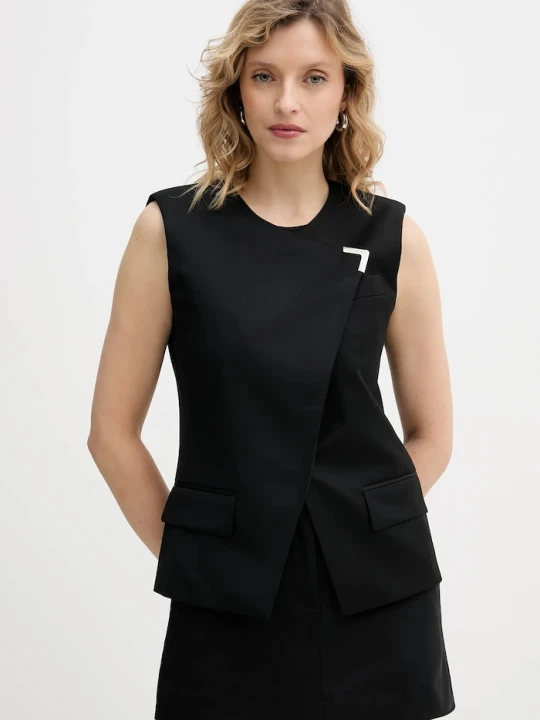 Zdjęcie produktu Karl Lagerfeld kamizelka z domieszką wełny czarny