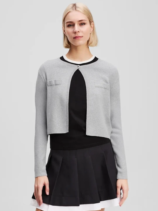 Zdjęcie produktu Karl Lagerfeld kardigan z domieszką wełny IKON szary