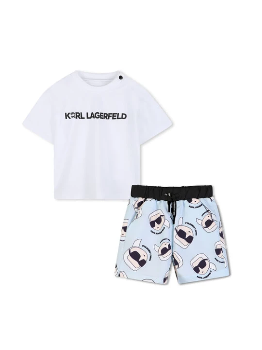Zdjęcie produktu Karl Lagerfeld Kids Komplet t-shirt i spodenki Z31067 Kolorowy Regular Fit