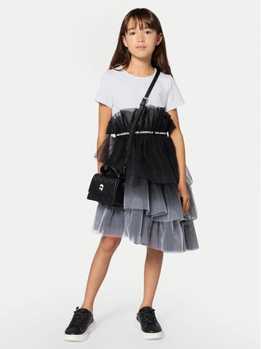 Zdjęcie produktu Karl Lagerfeld Kids Sukienka elegancka Z31326 S Czarny Regular Fit