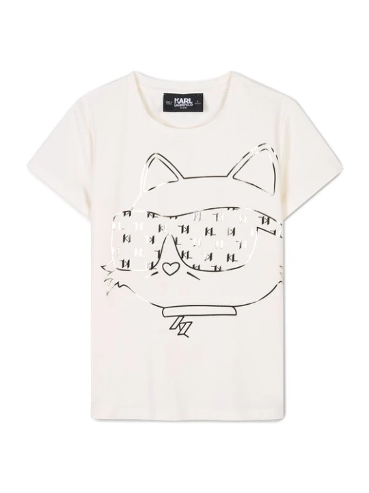 Zdjęcie produktu Karl Lagerfeld Kids T-Shirt Z30447 D Écru Regular Fit Kremowy