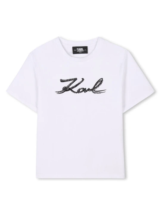 Zdjęcie produktu Karl Lagerfeld Kids T-Shirt Z30485 S Biały Regular Fit