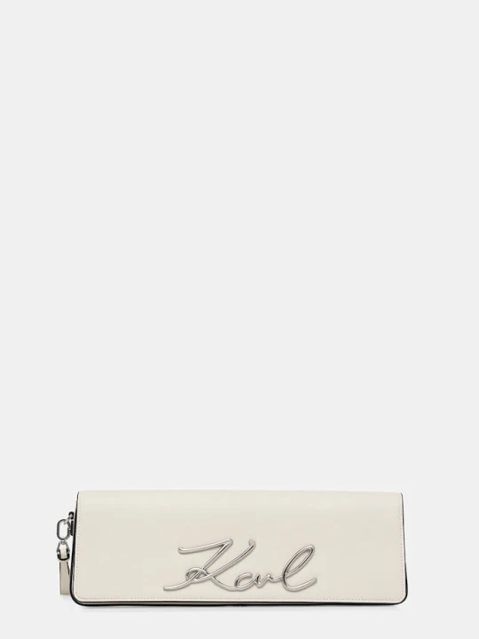Zdjęcie produktu Karl Lagerfeld kopertówka skórzana K/SIGNATURE biały