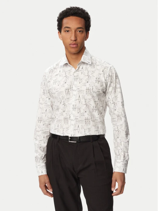 Zdjęcie produktu KARL LAGERFELD Koszula 605000 563613 Biały Regular Fit