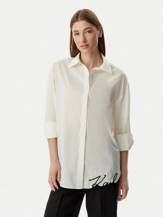 Zdjęcie produktu KARL LAGERFELD Koszula B2W46034 Kremowy Oversize