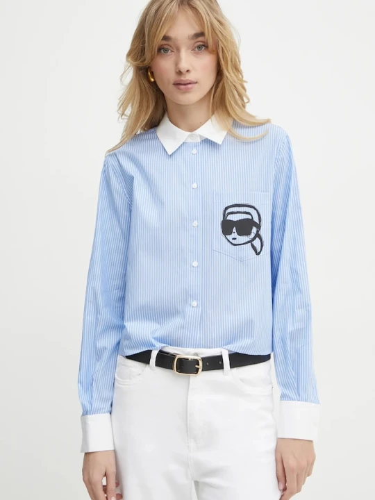 Zdjęcie produktu Karl Lagerfeld koszula bawełniana niebieski