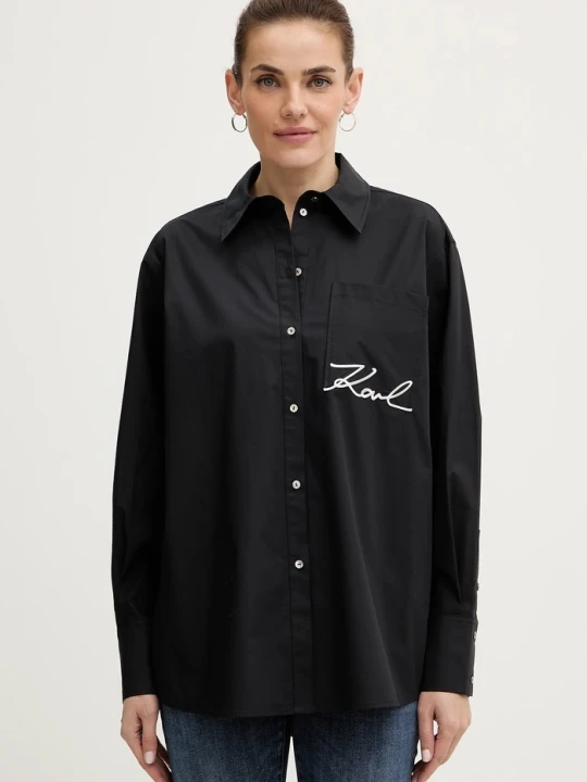Zdjęcie produktu Karl Lagerfeld koszula bawełniana czarny