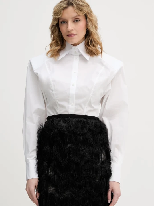 Zdjęcie produktu Karl Lagerfeld koszula damska z bawełną Karl Lagerfeld Studio biały