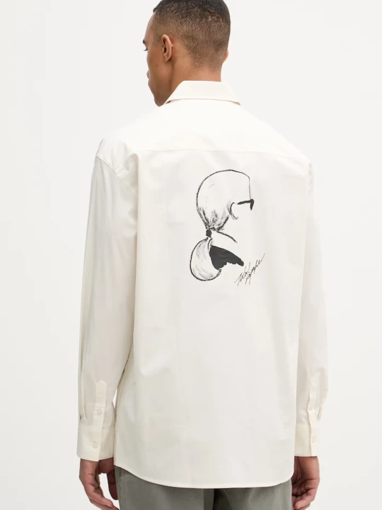 Zdjęcie produktu Karl Lagerfeld koszula męska z bawełną CASUAL beżowy