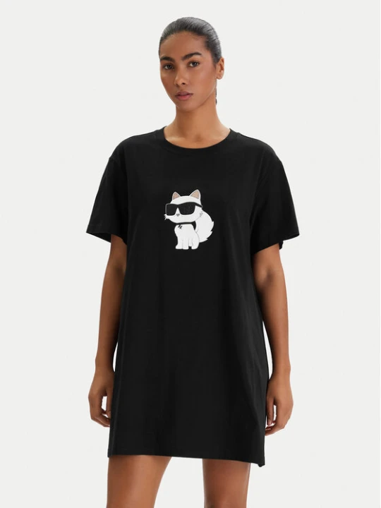 Zdjęcie produktu KARL LAGERFELD Koszula nocna B1W45003 Czarny Relaxed Fit