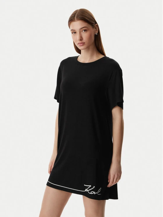 Zdjęcie produktu KARL LAGERFELD Koszula nocna B1W45009 Czarny Regular Fit