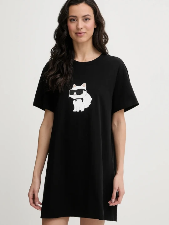 Zdjęcie produktu Karl Lagerfeld koszulka nocna IKON czarny
