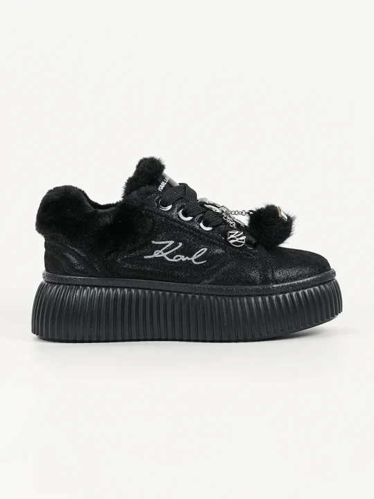 Zdjęcie produktu Karl Lagerfeld Kreeper sneakersy damskie zamszowe czarny