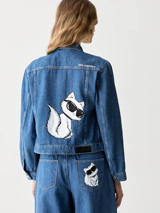 Zdjęcie produktu Karl Lagerfeld kurtka damska jeansowa IKON niebieski