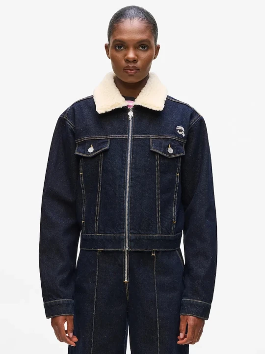 Zdjęcie produktu Karl Lagerfeld kurtka jeansowa bawełniana IKON granatowy