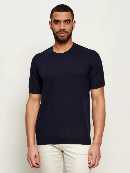 Zdjęcie produktu Karl Lagerfeld Lniany sweter | Regular Fit granatowy