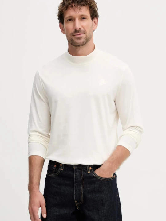 Zdjęcie produktu Karl Lagerfeld longsleeve bawełniany beżowy
