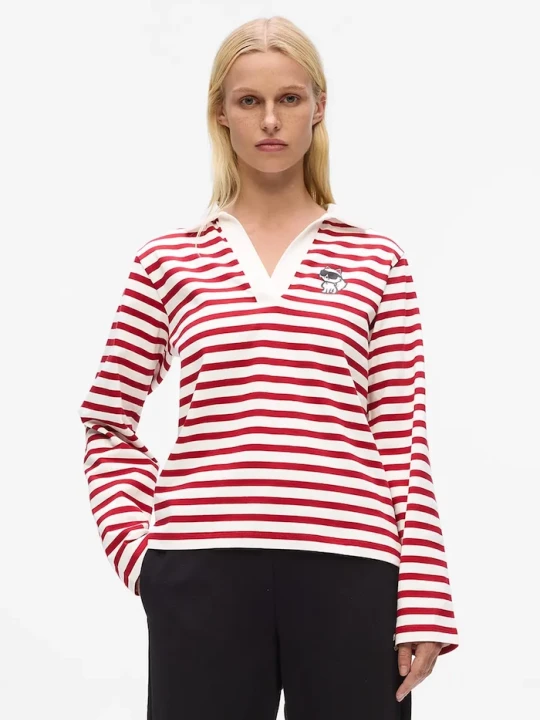 Zdjęcie produktu Karl Lagerfeld longsleeve bawełniany IKON czerwony